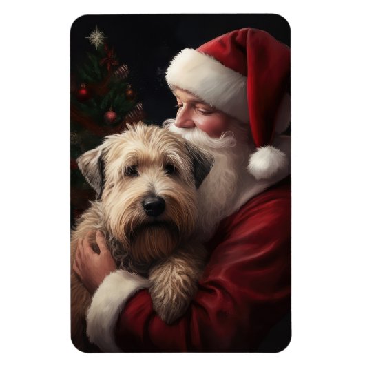 Magnet Flexible Wheaton Terrier Avec Noël Festif Du Père Noël (Vertical)
