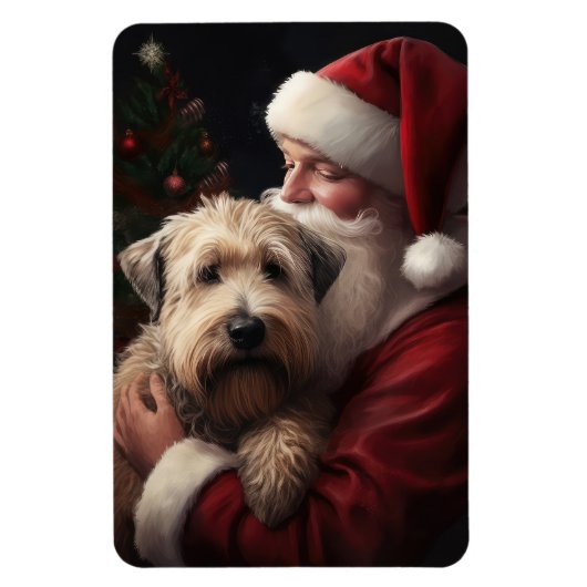 Magnet Flexible Wheaton Terrier Avec Noël Festif Du Père Noël (Vertical)