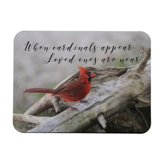 Magnet Flexible When cardinals appear, loved ones are near (Horizontal)
