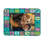 Magnet Flexible Whimsical Christmas Grid Cute Custom Photo (Horizontal)
