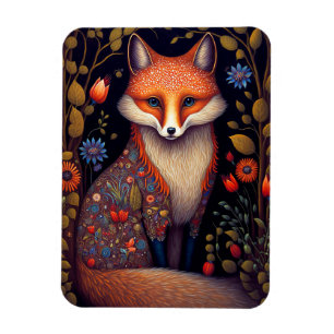 Magnet Flexible Whimsical Fox Woodland Imaginaire Art