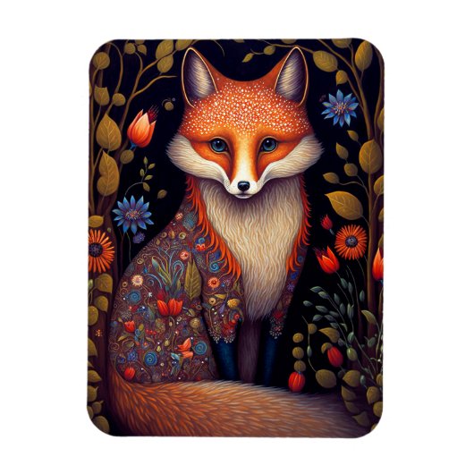 Magnet Flexible Whimsical Fox Woodland Imaginaire Art (Vertical)