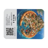 Magnet Flexible Whimsical Pizza Art Restaurant Flyer with QR Code (Horizontal)