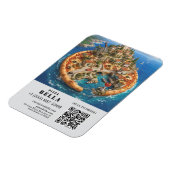 Magnet Flexible Whimsical Pizza Art Restaurant Flyer with QR Code (Côté Gauche)