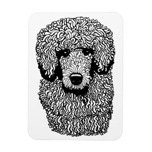 Magnet Flexible Whimsical Poodle Chien Tête Animaux Animaux