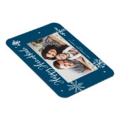 Magnet Flexible Whimsical Snowflakes Blue Happy Hanoukka Photo (Côté Droit)
