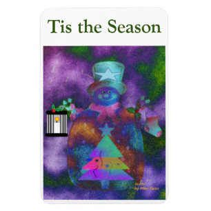 Magnet Flexible "Whimsical Snowman" Personnaliser 4 x 6