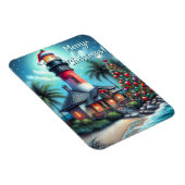 Magnet Flexible Whimsical Tropical Christmas Lighthouse Turquoise  (Côté Droit)