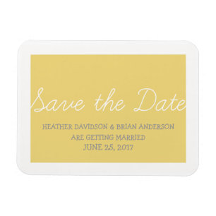 Magnet Flexible Whimsy Save the Date Magnet, Jaune