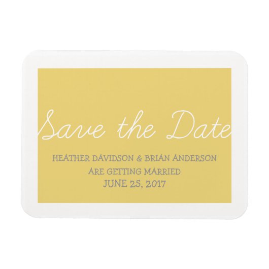 Magnet Flexible Whimsy Save the Date Magnet, Jaune (Horizontal)