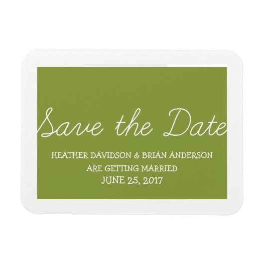 Magnet Flexible Whimsy Save the Date Magnet, Olive Green (Horizontal)