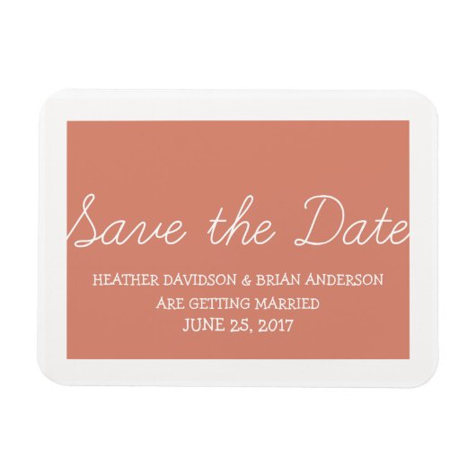 Magnet Flexible Whimsy Save the Date Magnet, Orange (Horizontal)