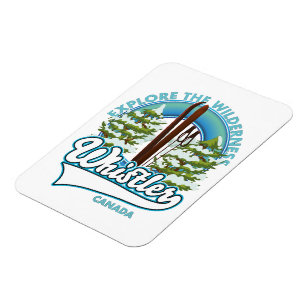 Magnet Flexible Whistler Canada, explorer la nature, logo ski