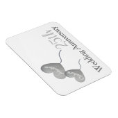 Magnet Flexible White & argent 25e anniversaire mariage cadeau (Côté Droit)