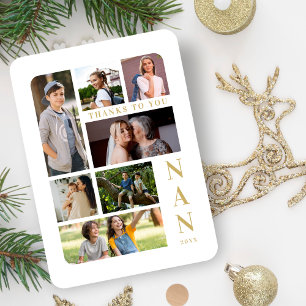 Magnet Flexible White & Gold Classic 7 Multi Photos Collage Famill