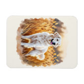 Magnet Flexible White Golden Retriever Dog (Horizontal)