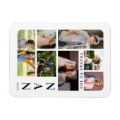 Magnet Flexible White & Navy Blue Classic 7 Multi Photos Collage (Horizontal)