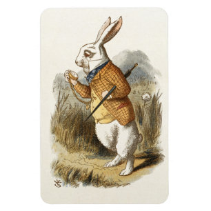 Magnet Flexible White Rabbit from Alice In Wonderland Vintage Art