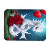 Magnet Flexible White Valentine Love Dragon (Horizontal)