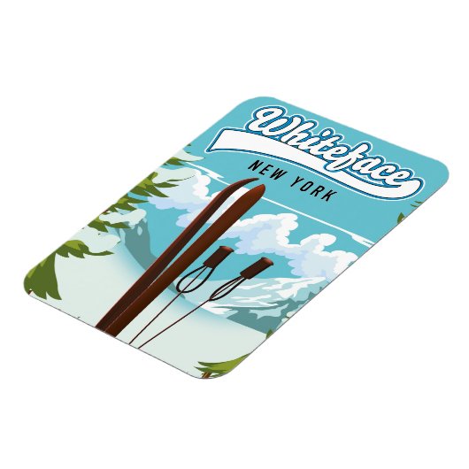 Magnet Flexible Whiteface New York Pour Skier (Côté Gauche)