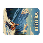 Magnet Flexible Whitefish Montana Skier Travel (Horizontal)