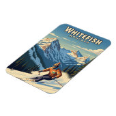 Magnet Flexible Whitefish Montana Skier Travel (Côté Gauche)