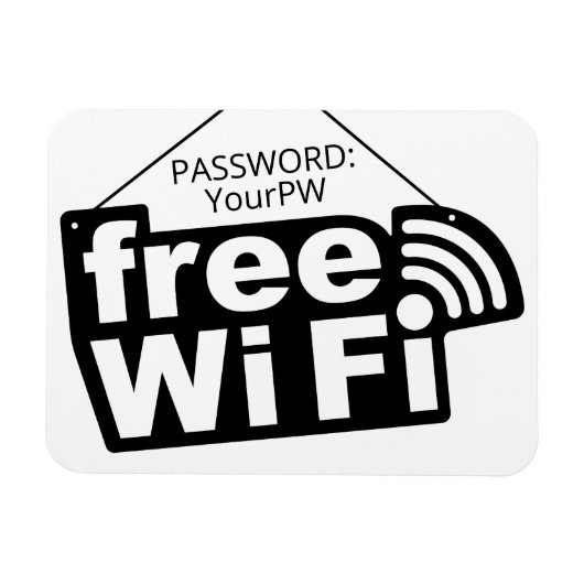 Magnet Flexible Wi-Fi gratuit texte personnalisé (Horizontal)