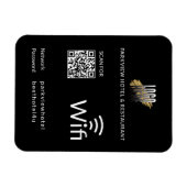 Magnet Flexible Wifi noir moderne QR Code et logo d'entreprise (Horizontal)