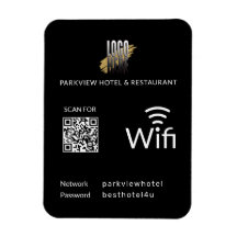Wifi noir moderne QR Code et logo d'entreprise