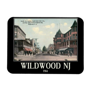 Magnet Flexible Wildwood NJ, Street View, 1914, Style Vintage