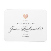 Magnet Flexible Will You Be My Junior Bridesmaid Pink Heart (Horizontal)