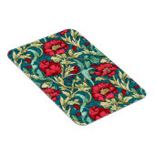 Magnet Flexible William Morris Inspired Red Flowers Pattern (Côté Droit)