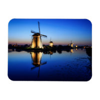 Windmills à Blue Hour aimant rectangulaire