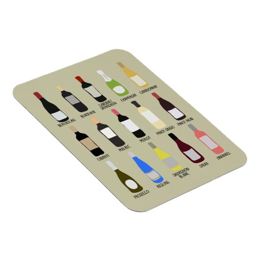 Magnet Flexible Wine Lovers Varieties Identification Guide (Côté Droit)