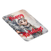 Magnet Flexible Winter Elf Wonderland Carte de vacances pliée (Côté Droit)