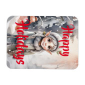 Magnet Flexible Winter Elf Wonderland Carte de vacances pliée (Horizontal)