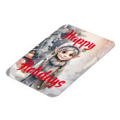 Magnet Flexible Winter Elf Wonderland Carte de vacances pliée (Côté Gauche)