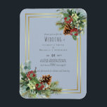 Magnet Flexible Winter Red Berries Pine Cones Wedding<br><div class="desc">Beautiful red berries and rustic pine cones feature on this winter wedding item which is part of a larger collection that includes budget wedding invitations,  save the dates,  rsvps,  labels,  gifts ,  stationery and more. For a FREE winter wedding planning guide visit weddingdesignchic.com.</div>