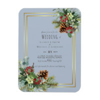 Winter Red Berries Pine Cones Wedding