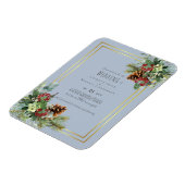 Magnet Flexible Winter Red Berries Pine Cones Wedding (Côté Gauche)
