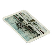 Magnet Flexible Winter Scene, Charlottesville VA, Style Vintage (Côté Droit)