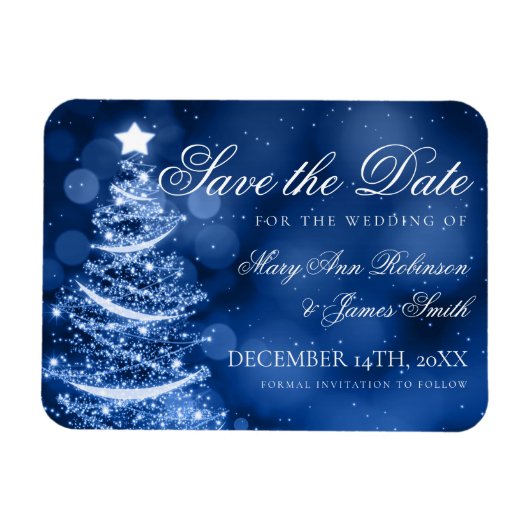 Magnet Flexible Winter Wonderland Noël Mariage Enregistrer La Date (Horizontal)