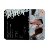 Magnet Flexible Winter Woodland Black Mariage Photo Sauvez notre d (Horizontal)