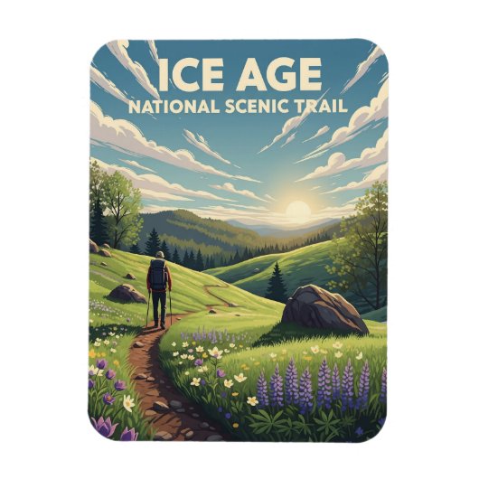 Magnet Flexible Wisconsin Ice Age National Pittoresque Trail Trave (Vertical)