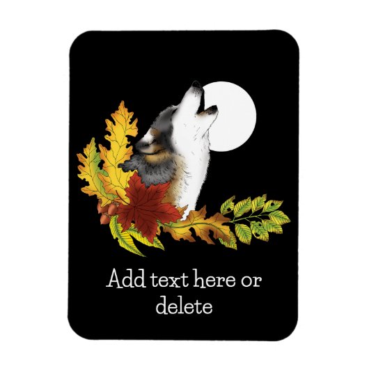 Magnet Flexible Wolf Howling Moon (Vertical)