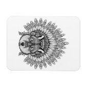 Magnet Flexible Wolf Inspiré Dans Le Bonnet De Guerre En Plumes (Horizontal)