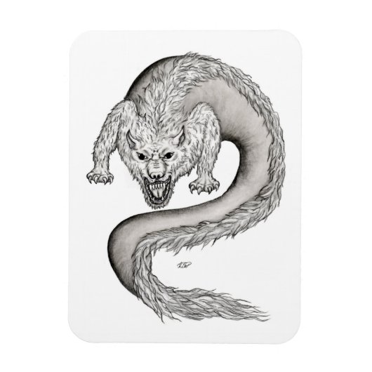 Magnet Flexible Wolfdragon design noir et blanc (Vertical)
