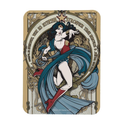 Magnet Flexible Wonder Woman Art Nouveau Panel (Vertical)