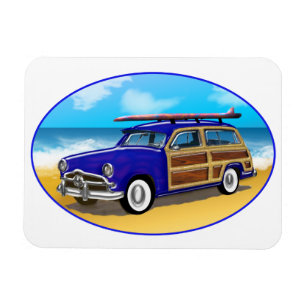 Magnet Flexible Woodie bleu sur la plage d'or