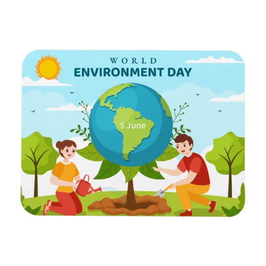 Magnet Flexible World Environment Day Tree Planting (Horizontal)